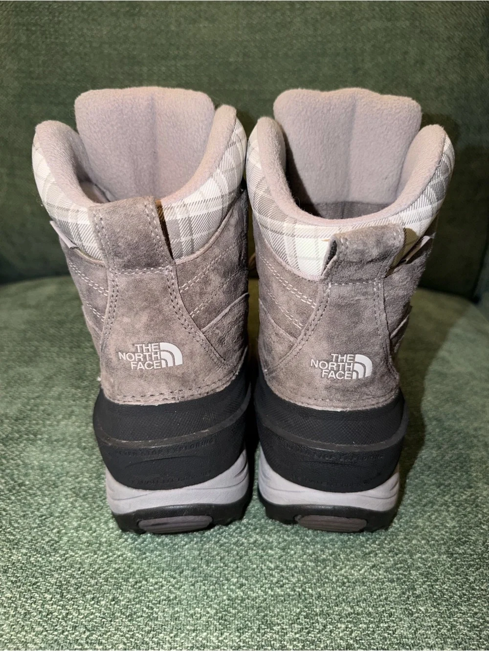 The North Face Women's Gray and Black Insulated Waterproof Winter Boots